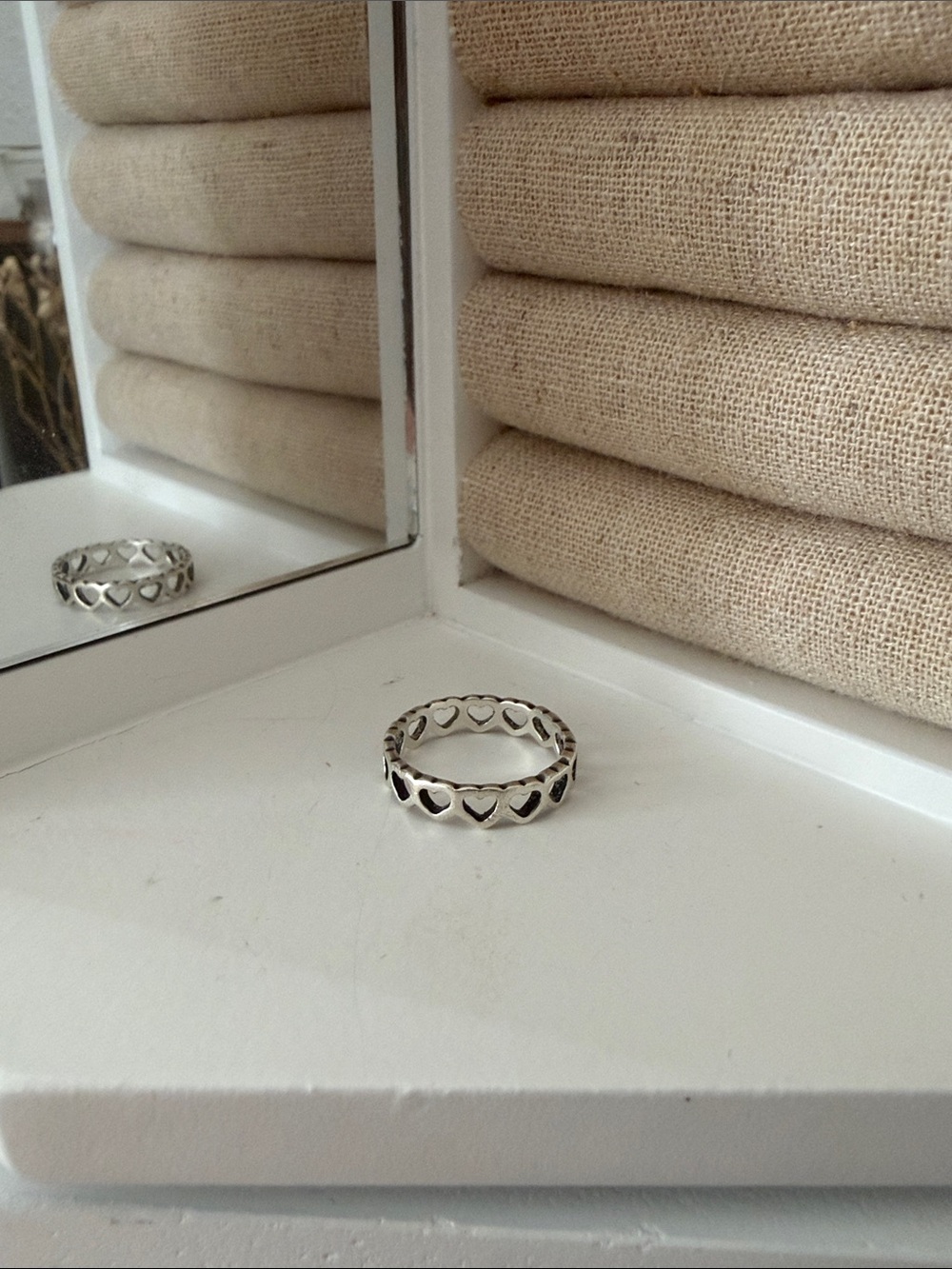 James Avery Silver Heart Pattern Ring